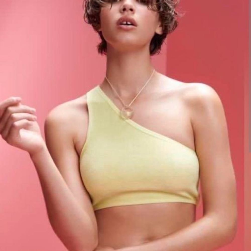 Zara One Shoulder Cropped Tank NWT